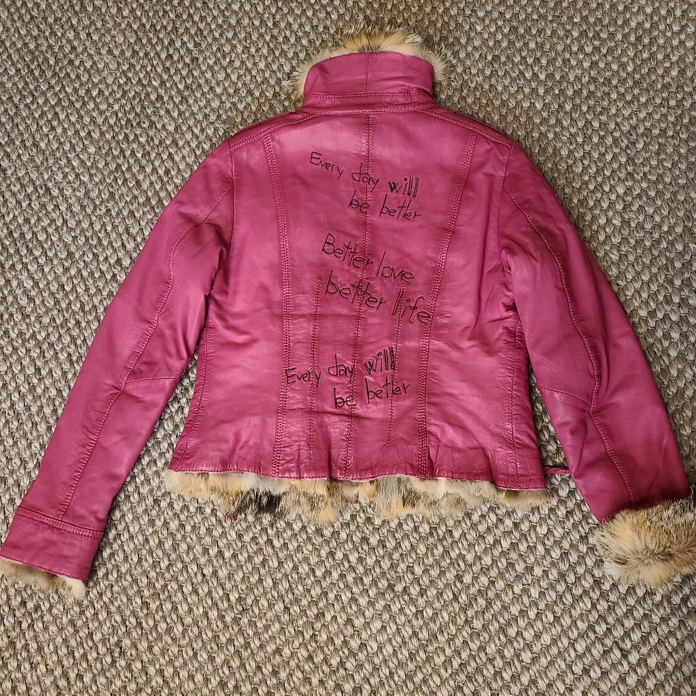 Winter coat/ real fur and leather jacket